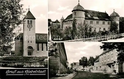 AK / Ansichtskarte Giebelstadt Pfarrkirche Schloss Hauptstrasse Giebelstadt