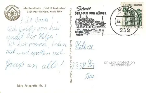 AK / Ansichtskarte Dersau Schullandheim Schloss Nehmten Dersau