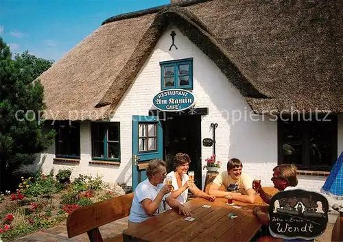AK / Ansichtskarte St_Peter Ording Restaurant Am Kamin Cafe Terrasse St_Peter Ording