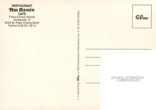 AK / Ansichtskarte St_Peter Ording Restaurant Am Kamin Cafe Terrasse St_Peter Ording