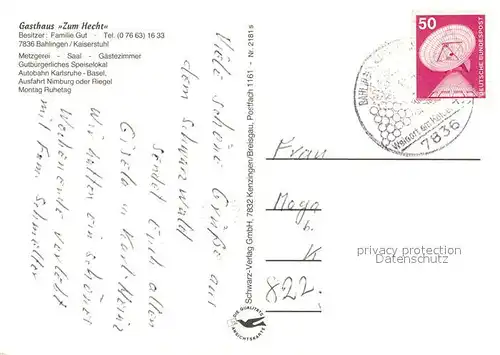 AK / Ansichtskarte Bahlingen Gasthaus Zum Hecht Altbadischer Gasthof Bahlingen