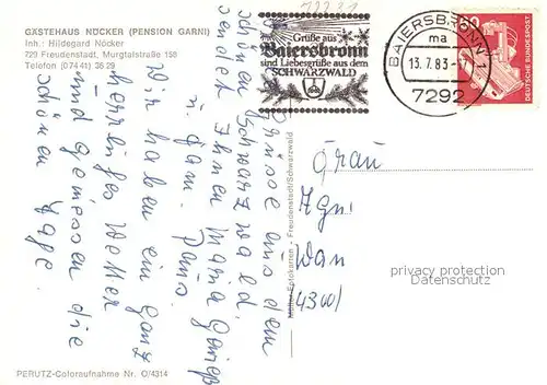 AK / Ansichtskarte Freudenstadt Gaestehaus Noecker Landschaftspanorama Schwarzwald Freudenstadt