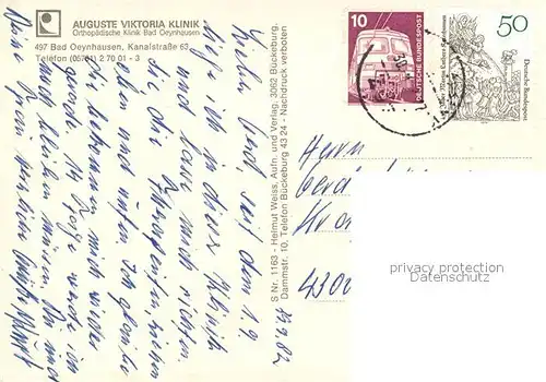 AK / Ansichtskarte Bad_Oeynhausen Auguste Viktoria Klinik Parkanlagen Bad_Oeynhausen