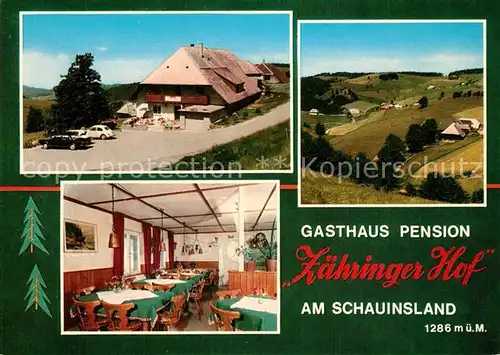 AK / Ansichtskarte Muenstertal_Schwarzwald Gasthaus Pension Zaehringer Hof Landschaftspanorama Muenstertal_Schwarzwald