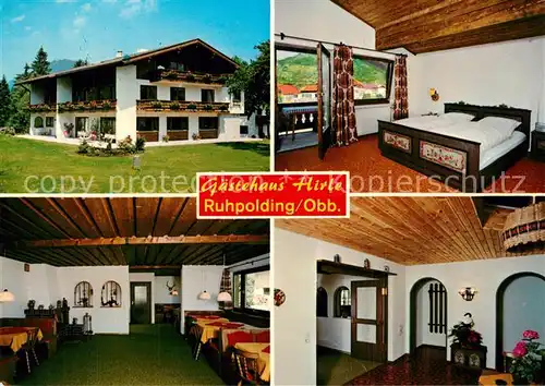 AK / Ansichtskarte Ruhpolding Gaestehaus Hirle Gastraum Fremdenzimmer Ruhpolding