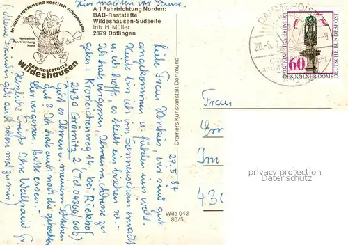 AK / Ansichtskarte Wildeshausen BAB Raststaette Restaurant Wildeshausen