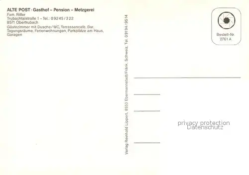 AK / Ansichtskarte Obertrubach Gasthof Pension Alte Post Obertrubach