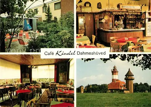 AK / Ansichtskarte Dahmeshoeved_Holstein Cafe Kindel Motiv mit Leuchtturm Dahmeshoeved_Holstein