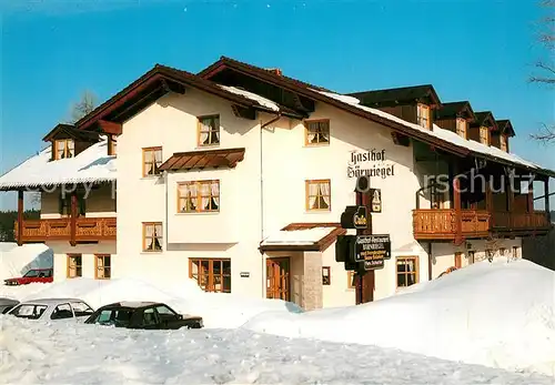 AK / Ansichtskarte Finsterau_Bayerischer_Wald Gasthof Restaurant Baernriegel im Winter Finsterau_Bayerischer