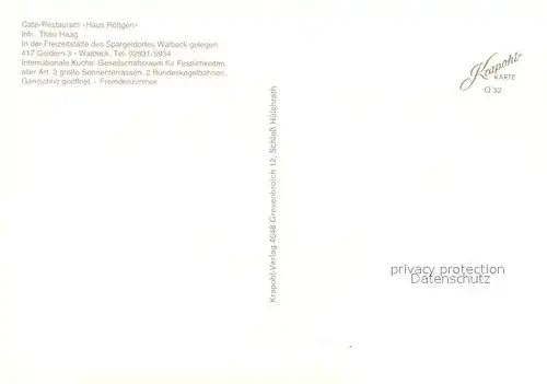 AK / Ansichtskarte Walbeck_Rheinland Cafe Restaurant Haus Roettgen Freizeitstaette Walbeck_Rheinland