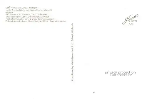AK / Ansichtskarte Walbeck_Rheinland Cafe Restaurant Haus Roettgen Festsaal Freizeitzentrum Walbeck_Rheinland