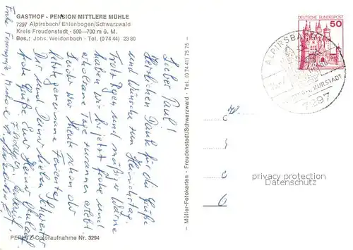 AK / Ansichtskarte Ehlenbogen Gasthof Pension Mittlere Muehle Restaurant Ehlenbogen