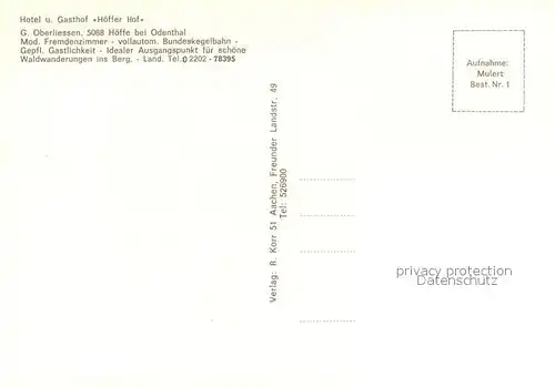 AK / Ansichtskarte Hoeffe Hotel Gasthof Hoeffer Hof Landschaftspanorama Hoeffe