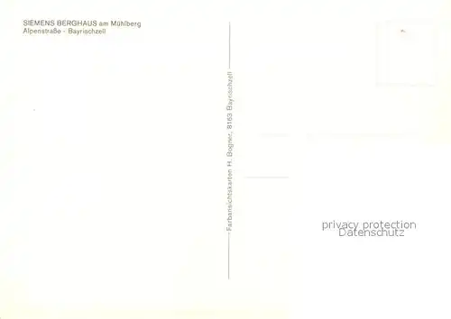 AK / Ansichtskarte Bayrischzell Siemens Berghaus am Muehlberg Alpenpanorama Bayrischzell