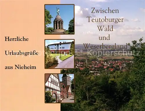 AK / Ansichtskarte Nieheim Haus am Park Hermannsdenkmal Teutoburger Wald Weserbergland Nieheim