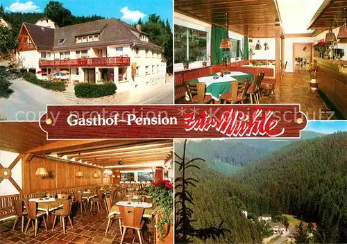 AK / Ansichtskarte Schwarzenbach_Wald Gasthof Pension Zur Muehle Landschaftspanorama Naturpark Frankenwald Schwarzenbach Wald