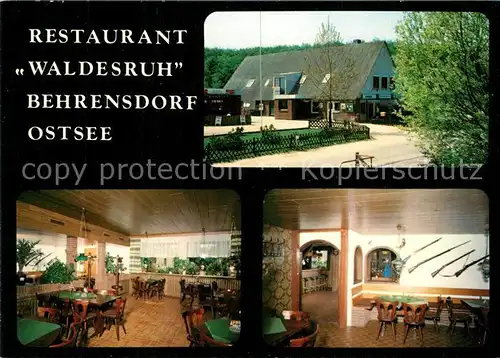 AK / Ansichtskarte Behrensdorf_Ostsee Restaurant Waldesruh Behrensdorf_Ostsee
