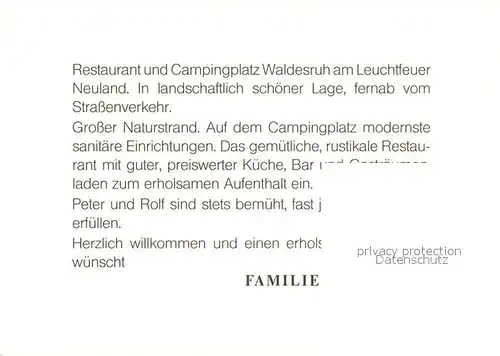 AK / Ansichtskarte Behrensdorf_Ostsee Restaurant Waldesruh Behrensdorf_Ostsee