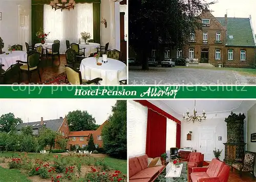 AK / Ansichtskarte Bosse_Rethem Hotel Pension Allerdhof Gastraum Garten Bosse Rethem