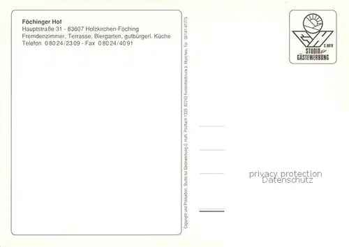 AK / Ansichtskarte Foeching_Oberbayern Hotel Gasthof Foechinger Hof Foeching Oberbayern