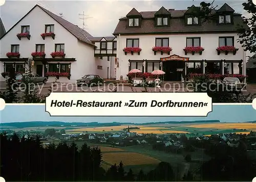 AK / Ansichtskarte Gevenich_Eifel Hotel Restaurant Zum Dorfbrunnen Landschaftspanorama Gevenich Eifel