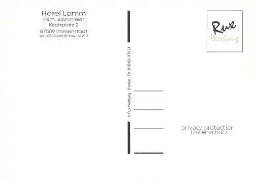 AK / Ansichtskarte Immenstadt_Allgaeu Hotel Restaurant Lamm Panorama Alpsee Alpen Immenstadt_Allgaeu