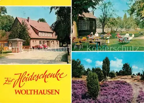 AK / Ansichtskarte Wolthausen Gasthaus Zur Heideschenke Garten Lueneburger Heide Wolthausen