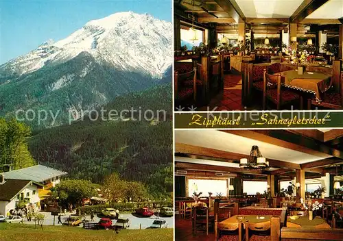 AK / Ansichtskarte Ramsau_Berchtesgaden Berggasthof Pension Zipfhaeusl Sahnegletscher Restaurant Watzmann Berchtesgadener Alpen Ramsau Berchtesgaden