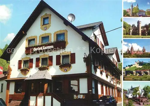 AK / Ansichtskarte Heimbuchenthal Hotel Lamm Sehenswuerdigkeiten der Region Werbung Sodenthaler Mineralwasser Heimbuchenthal