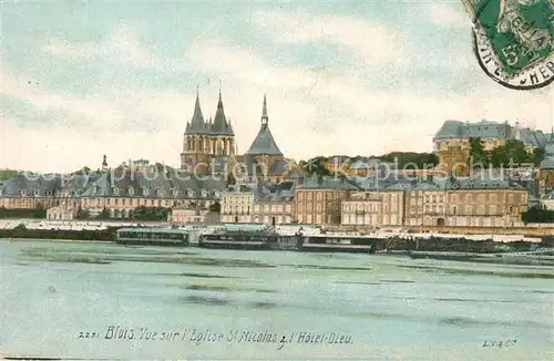 AK / Ansichtskarte Blois_Loir_et_Cher Vue sur l Eglise Saint Nicolas Hotel Dieu Blois_Loir_et_Cher