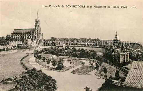 AK / Ansichtskarte Bonsecours_France Monument de Jeanne d Arc Eglise Bonsecours France