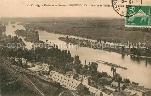 AK / Ansichtskarte Bonsecours_France Vue sur la vallee de la Seine Bonsecours France