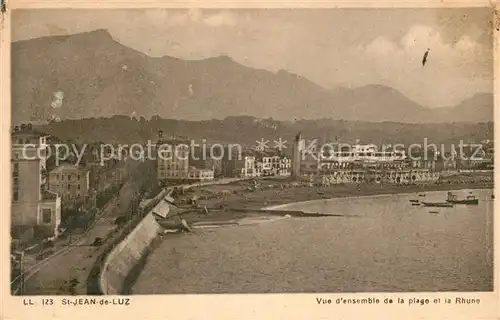 AK / Ansichtskarte Saint Jean de Luz Vue d ensemble de la plage et la Rhune Saint Jean de Luz
