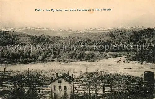 AK / Ansichtskarte Pau Les Pyrenees vues de la Terrasse de la Place Royale Pau