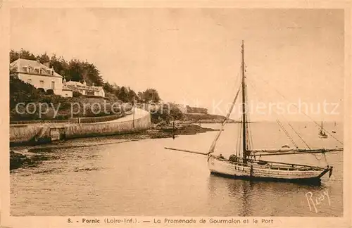 AK / Ansichtskarte Pornic La Promenade de Gourmalon et le port voilier Pornic