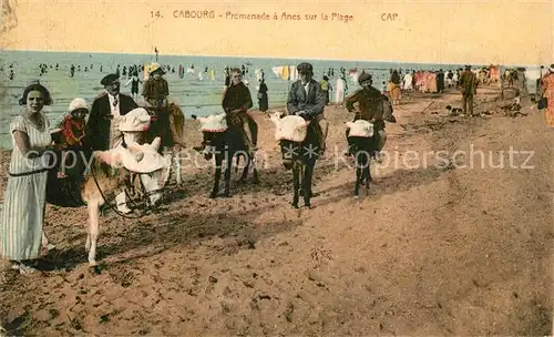 AK / Ansichtskarte Cabourg Promenade a anes sur la plage Cabourg