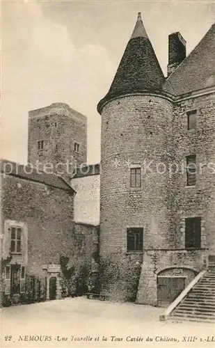 AK / Ansichtskarte Nemours_Seine et Marne Une Tourelle et Tour Caviee du Chateau Nemours Seine et Marne
