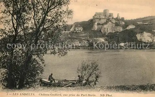 AK / Ansichtskarte Les_Andelys Chateau Gaillard vue prise du Port Morin Bords de la Seine Les_Andelys