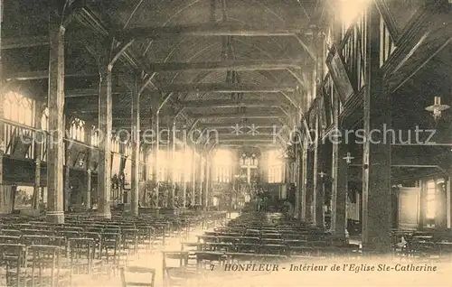 AK / Ansichtskarte Honfleur Interieur de l Eglise Sainte Catherine Honfleur