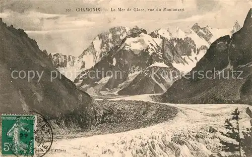AK / Ansichtskarte Chamonix Mer de Glace vue du Montanvert Alpes Francaises Chamonix