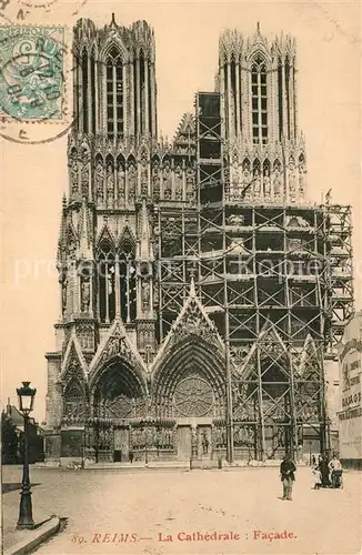 AK / Ansichtskarte Reims_Champagne_Ardenne Facade de la Cathedrale Reims_Champagne_Ardenne