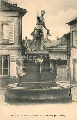 AK / Ansichtskarte Villers Cotterets Fontaine La Diane Villers Cotterets