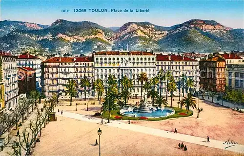 AK / Ansichtskarte Toulon_Var Place de la Liberte Fontaine Alpes Toulon_Var