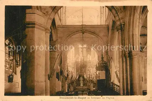 AK / Ansichtskarte Beaumont le Roger Interieur de l Eglise Beaumont le Roger