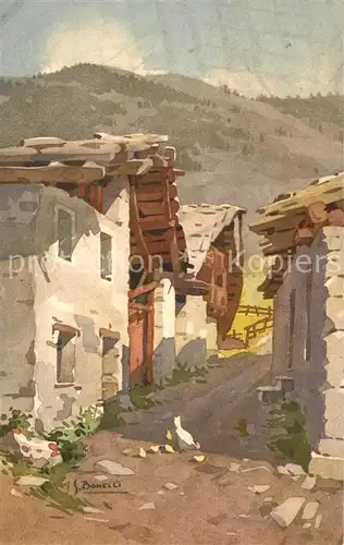 AK / Ansichtskarte Entreves Une Rue K?nstlerkarte S. Bonelli  Entreves