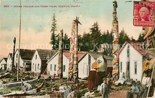 AK / Ansichtskarte Howkan Indian Village and Totem Poles  