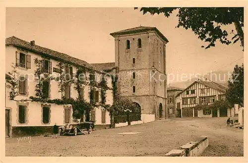 AK / Ansichtskarte Ascain Saint Jean de Luz Eglise Hotel de la Rhone  Ascain