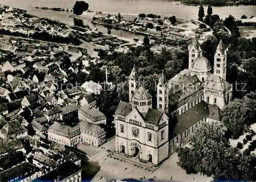 AK / Ansichtskarte Speyer_Rhein Dom Fliegeraufnahme Speyer Rhein