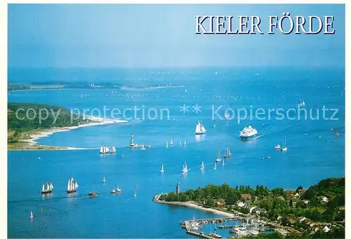 AK / Ansichtskarte Kiel Fliegeraufnahme mit Kieler Foerde Hafen Moeltenort und Friedrichsorter Enge Kiel