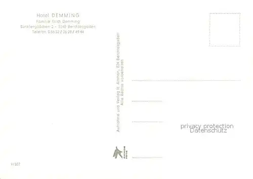 AK / Ansichtskarte Berchtesgaden Hotel Demming Sunklergaesschen Berchtesgaden
